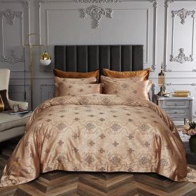 Queen Size Duvet Cover Set, 6 Piece Luxury Jacquard Bedding, Dolce Mela Los Angeles  DM719Q