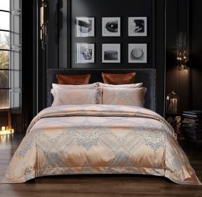 Duvet Cover Set, 6 Piece Jacquard Bedding, Queen Size - Nantes by Dolce Mela