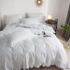 DM807Q | Queen Size 6 piece Duvet Cover Set Ruffled Bedding 100% Cotton