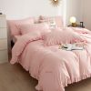 DM808Q | Queen Size 6 piece Duvet Cover Set Ruffled Bedding 100% Cotton