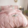 DM808Q | Queen Size 6 piece Duvet Cover Set Ruffled Bedding 100% Cotton