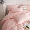 DM808Q | Queen Size 6 piece Duvet Cover Set Ruffled Bedding 100% Cotton