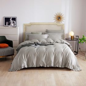 DM809K | King Size 6 piece Duvet Cover Set Ruffled Bedding 100% Cotton