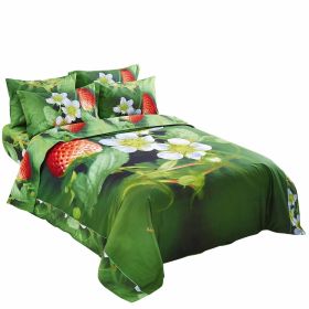 Nature Duvet Cover Set, Queen Bedding, Dolce Mela - Strawberry DM512Q