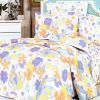 Blancho Bedding - [Purple Orange Flowers] 100% Cotton 4PC Duvet Cover Set (Full Size)(Comforter not included)