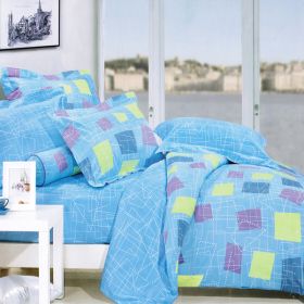 Blancho Bedding - [Sky Patch] 100% Cotton 4PC Duvet Cover Set (Full Size)(Comforter not included)