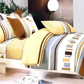 Blancho Bedding - [Brown Abstract] 100% Cotton 4PC Comforter Set (Twin Size)