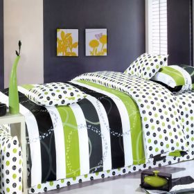 Blancho Bedding - [Green Olive] 100% Cotton 4PC Duvet Cover set (King Size)(Comforter not included)