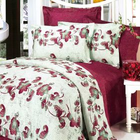 Blancho Bedding - [China Red] 100% Cotton 4PC Duvet Cover Set (King Size)(Comforter not included)