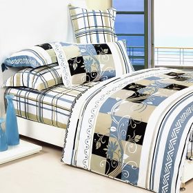 Blancho Bedding - [Floral Totem] 100% Cotton 4PC Duvet Cover Set (Full Size)(Comforter not included)