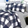 Blancho Bedding - [Navy & White] 100% Cotton 5PC Comforter Set (King Size)