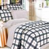 Blancho Bedding - [Red Black Plaid] 100% Cotton 4PC Comforter Set (Twin Size)