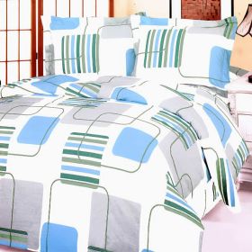 Blancho Bedding - [Blue Fantasy] 100% Cotton 4PC Comforter Set (Twin Size)