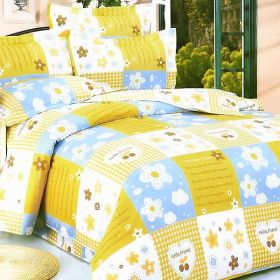 Blancho Bedding - [Yellow Countryside] 100% Cotton 4PC Comforter Set (Twin Size)