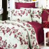 Blancho Bedding - [China Red] 100% Cotton 4PC Duvet Cover Set (Queen Size)(Comforter not included)