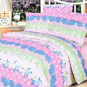 Blancho Bedding - [Pink Kaleidoscope] 100% Cotton 3PC Duvet Cover Set (Twin Size)(Comforter not included)