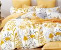 Autumn Yellow Floral 100% Cotton Reversible Comforter Set